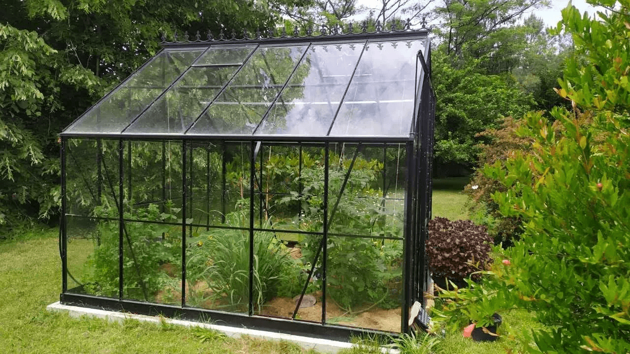 Serre de jardin pendant l'année